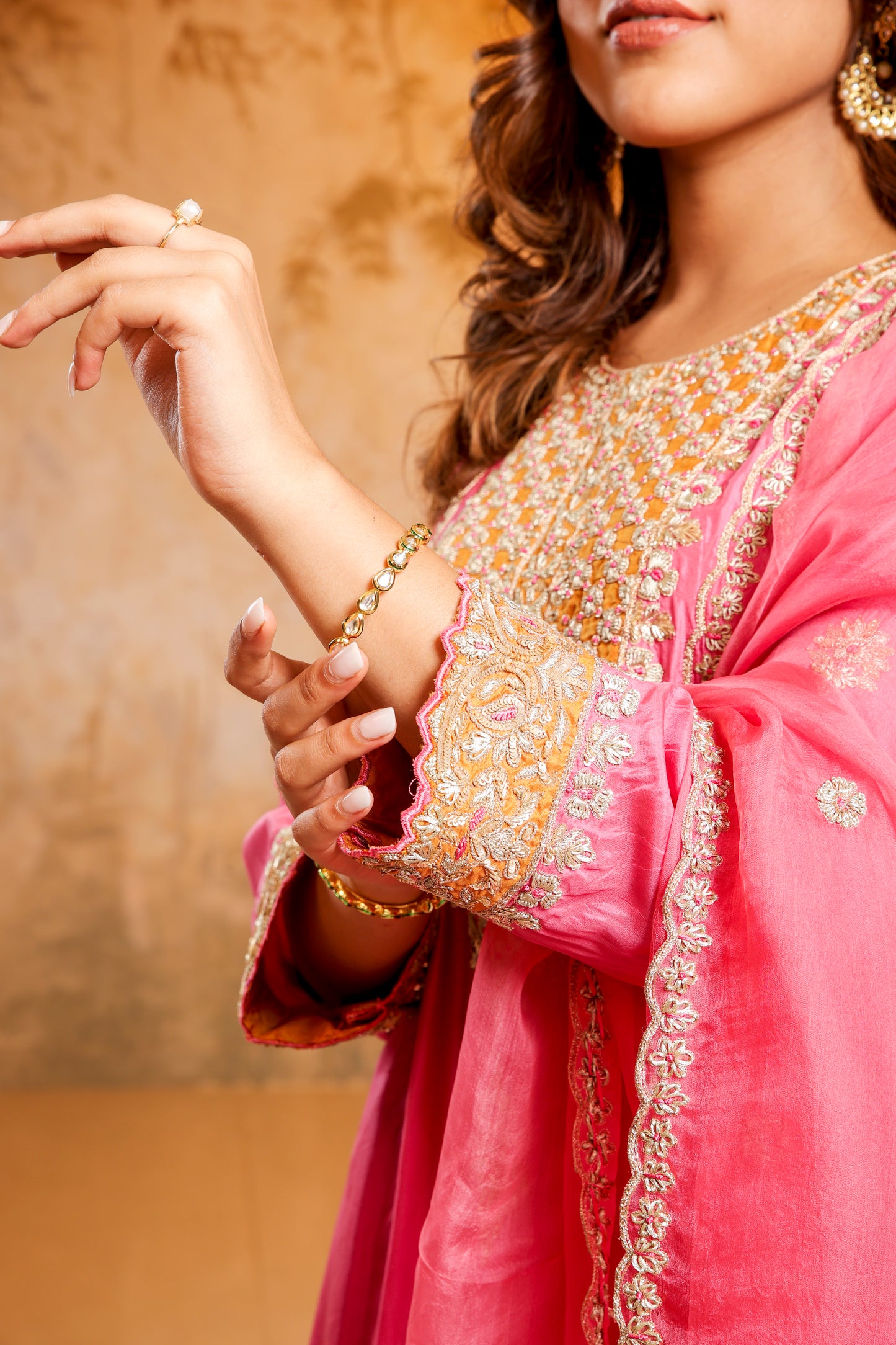 Pink Embroidered Salwar Kameez Set