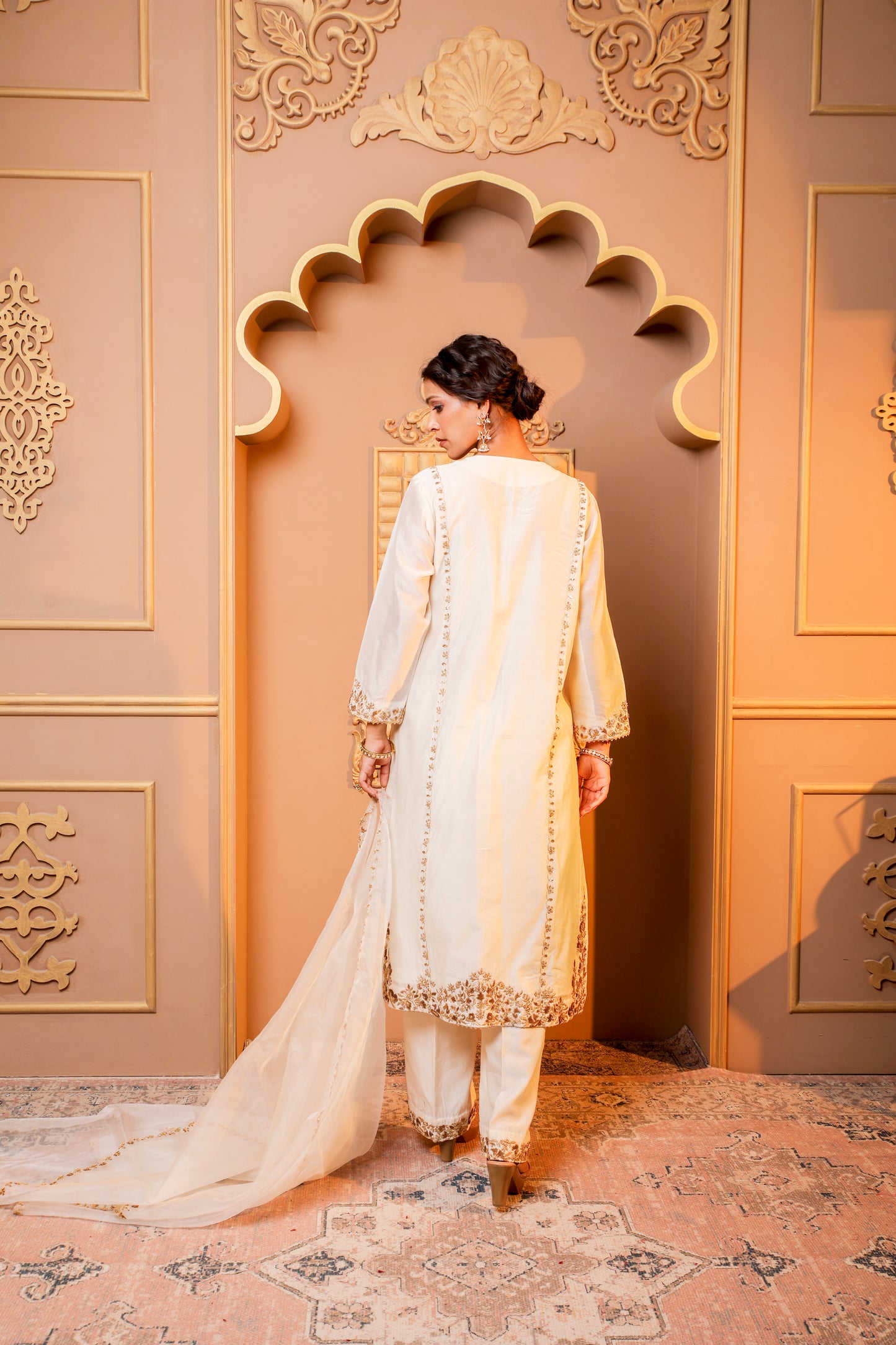 Ivory Elegance Embroidered Salwar Kameez Set