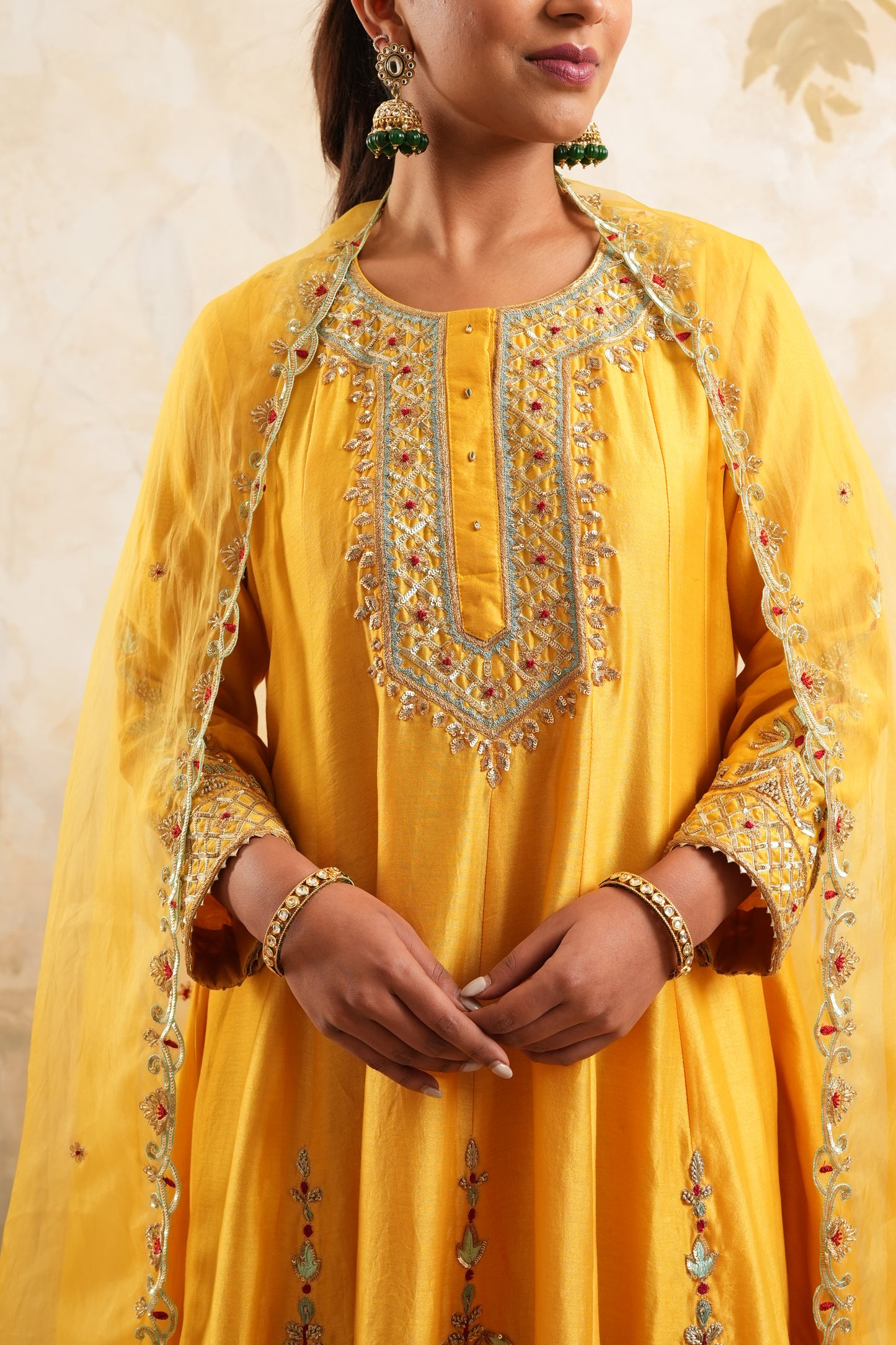 The Golden Glow Hand Embroidered Ensemble