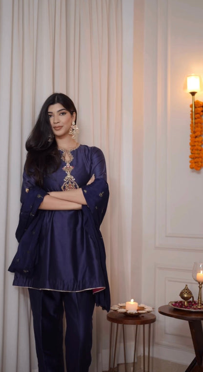 The Blue Keyhole Suit Set