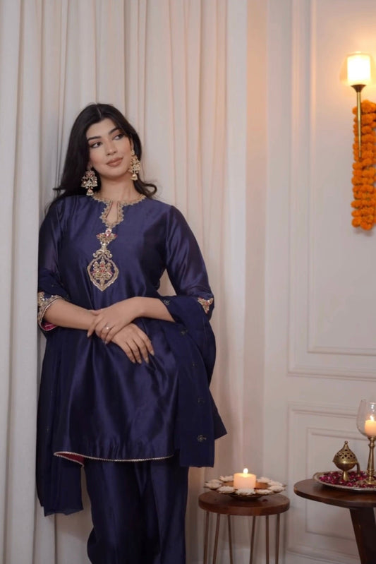 The Blue Keyhole Suit Set