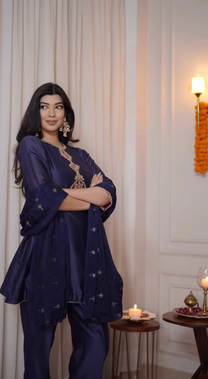 The Blue Keyhole Suit Set