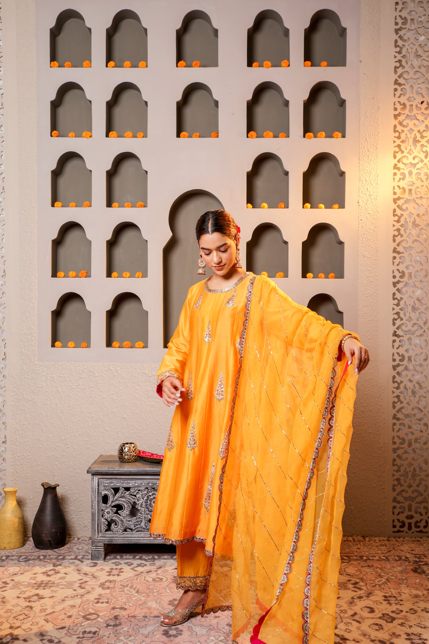Radiant Yellow Embroidered suit with dupatta