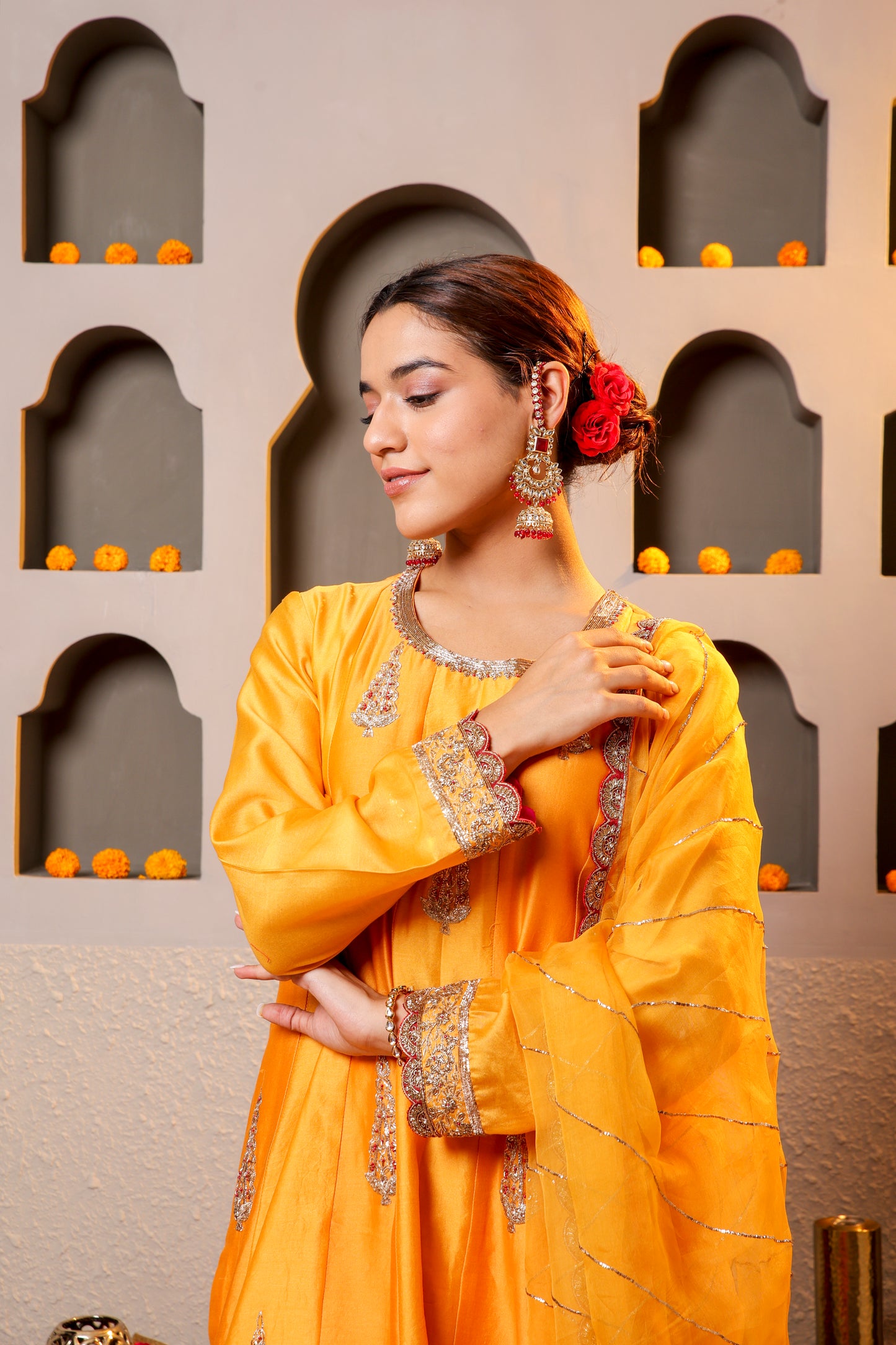 Radiant Yellow Embroidered suit with dupatta