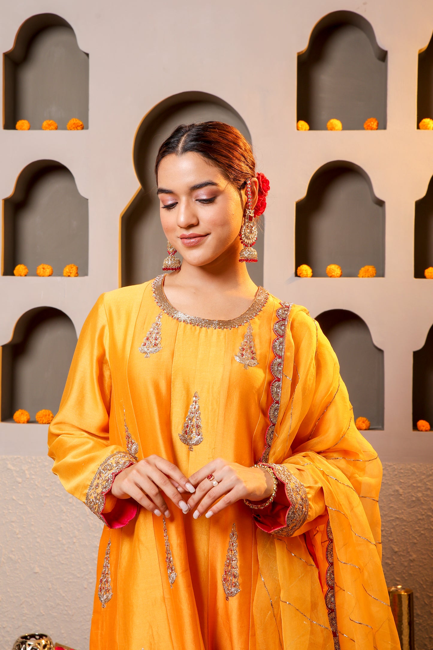 Radiant Yellow Embroidered suit with dupatta