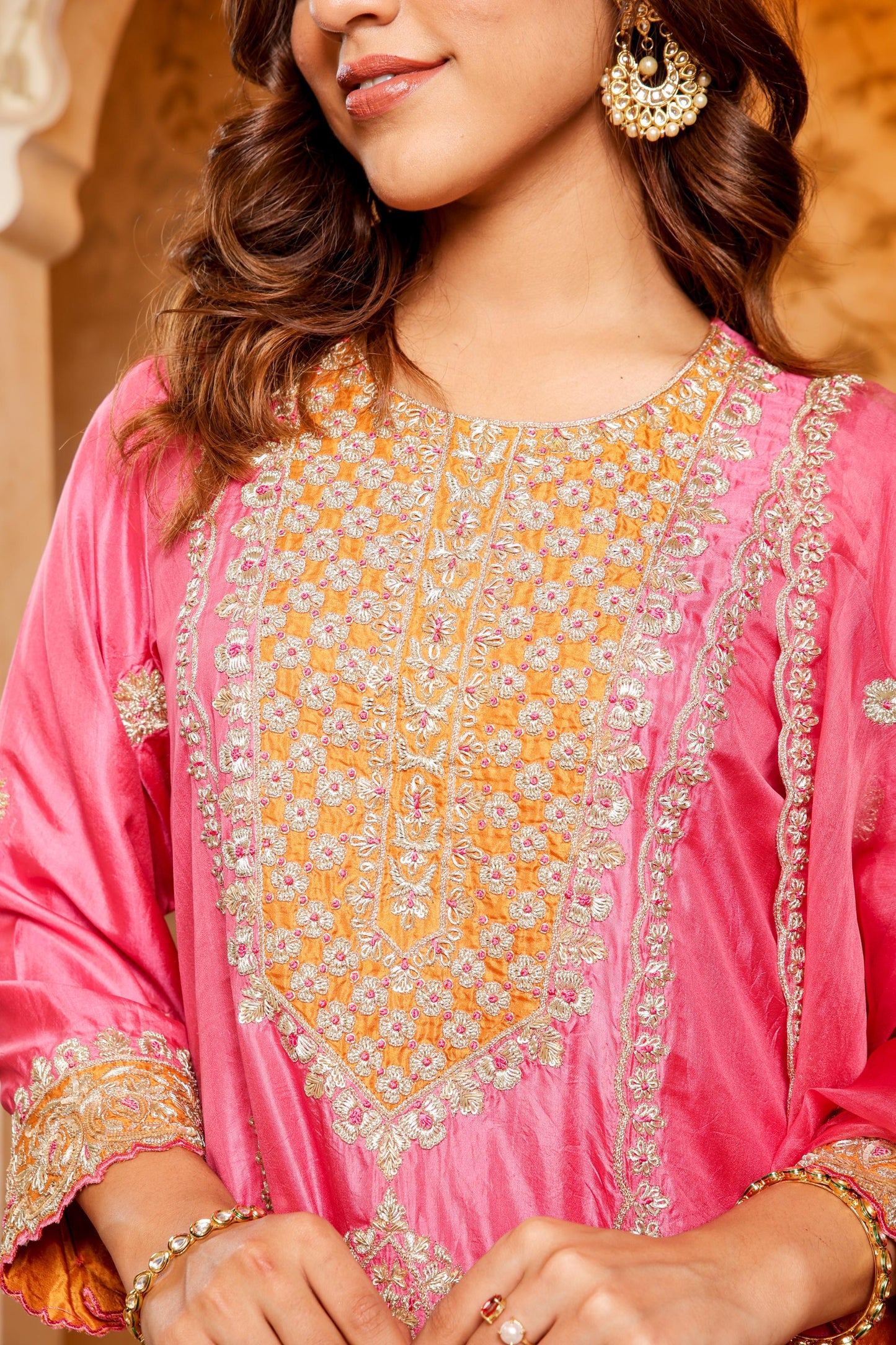 Pink Embroidered Salwar Kameez Set