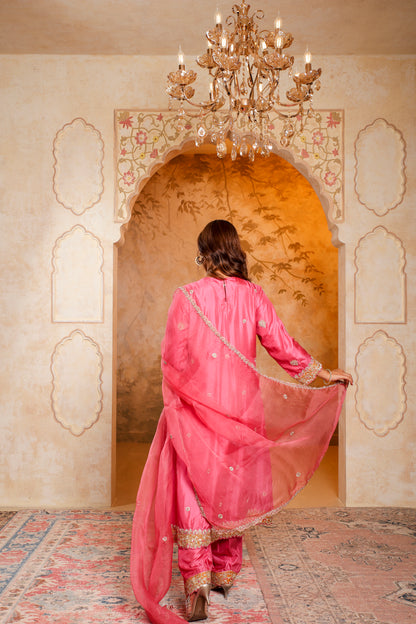 Pink Embroidered Salwar Kameez Set