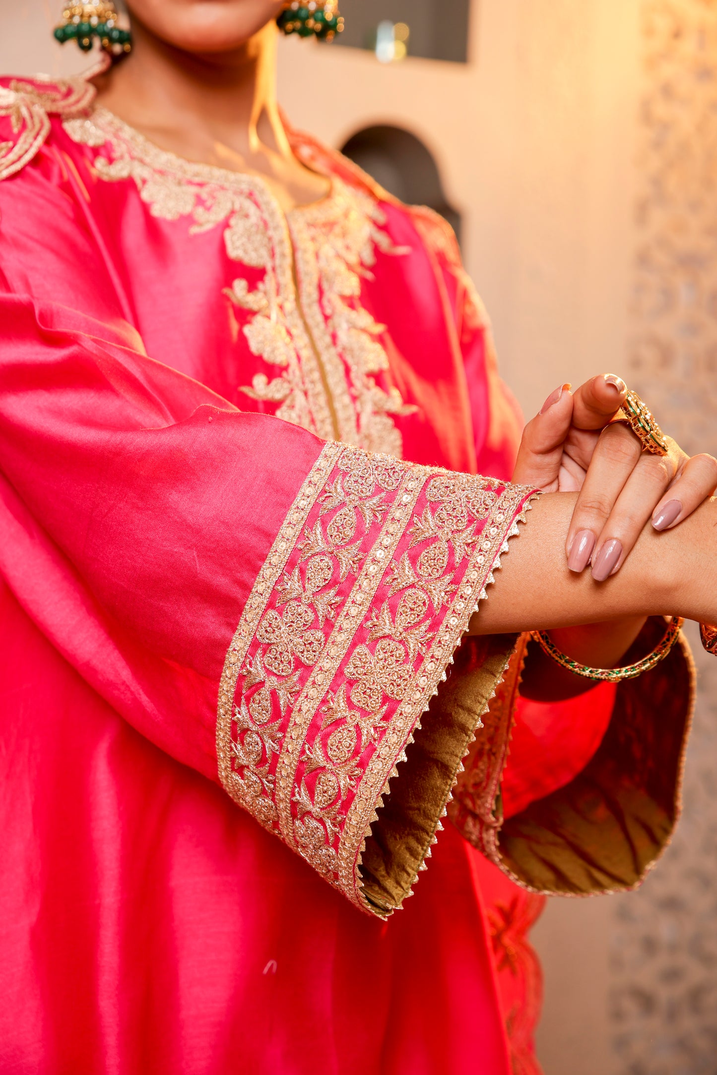 Magenta Embroidered Salwar Kameez Set