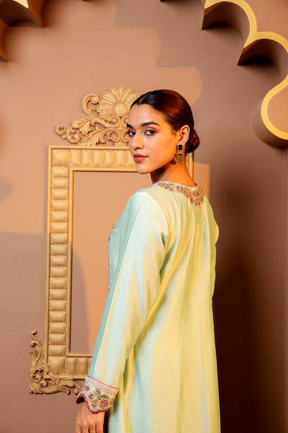 Blue Embroidered Suit Set