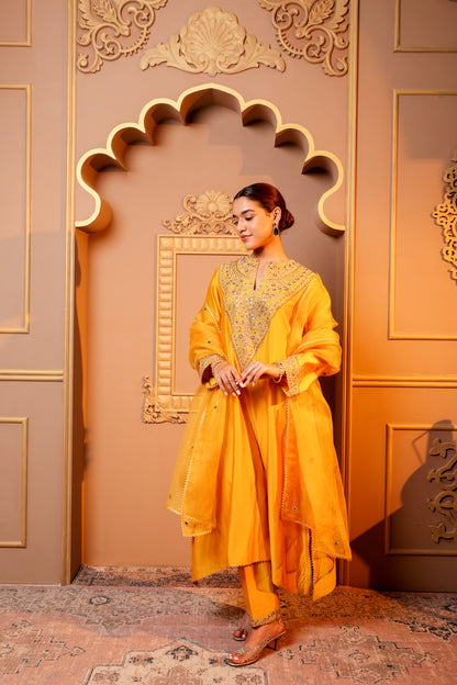 Yellow Radiance Embroidered Salwar Kameez Set