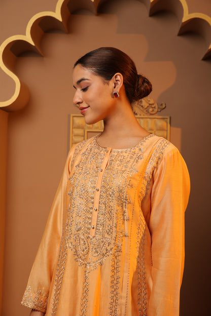 Peach Embroidered Salwar Kameez Set