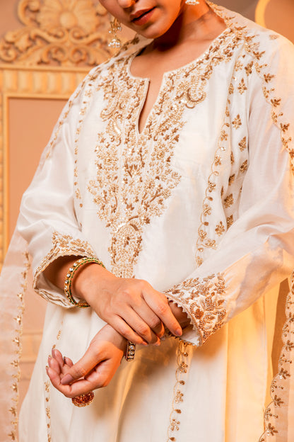 Ivory Elegance Embroidered Salwar Kameez Set