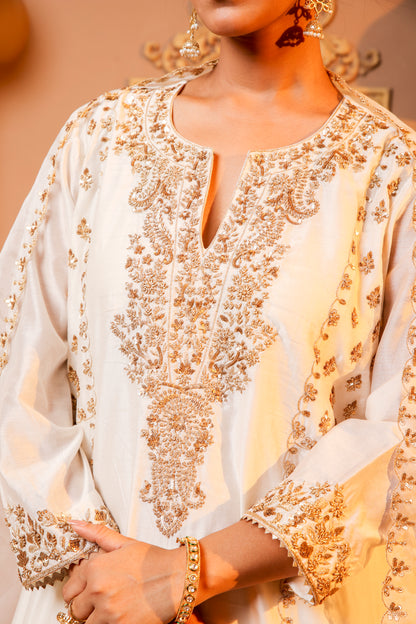 Ivory Elegance Embroidered Salwar Kameez Set