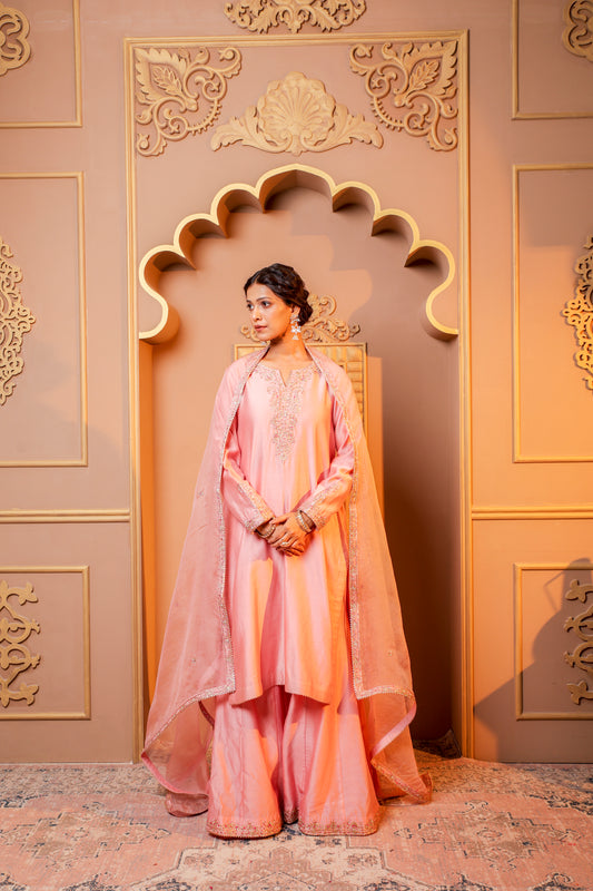 Pink Grace Embroidered Suit Set