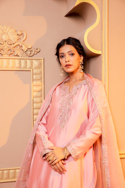Pink Grace Embroidered Suit Set