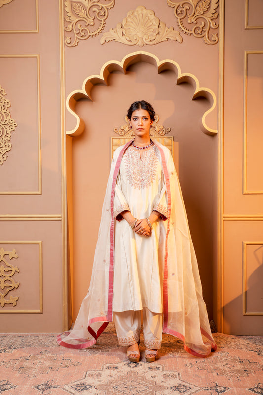 Ivory Radiance Embroidered Salwar Kameez Set
