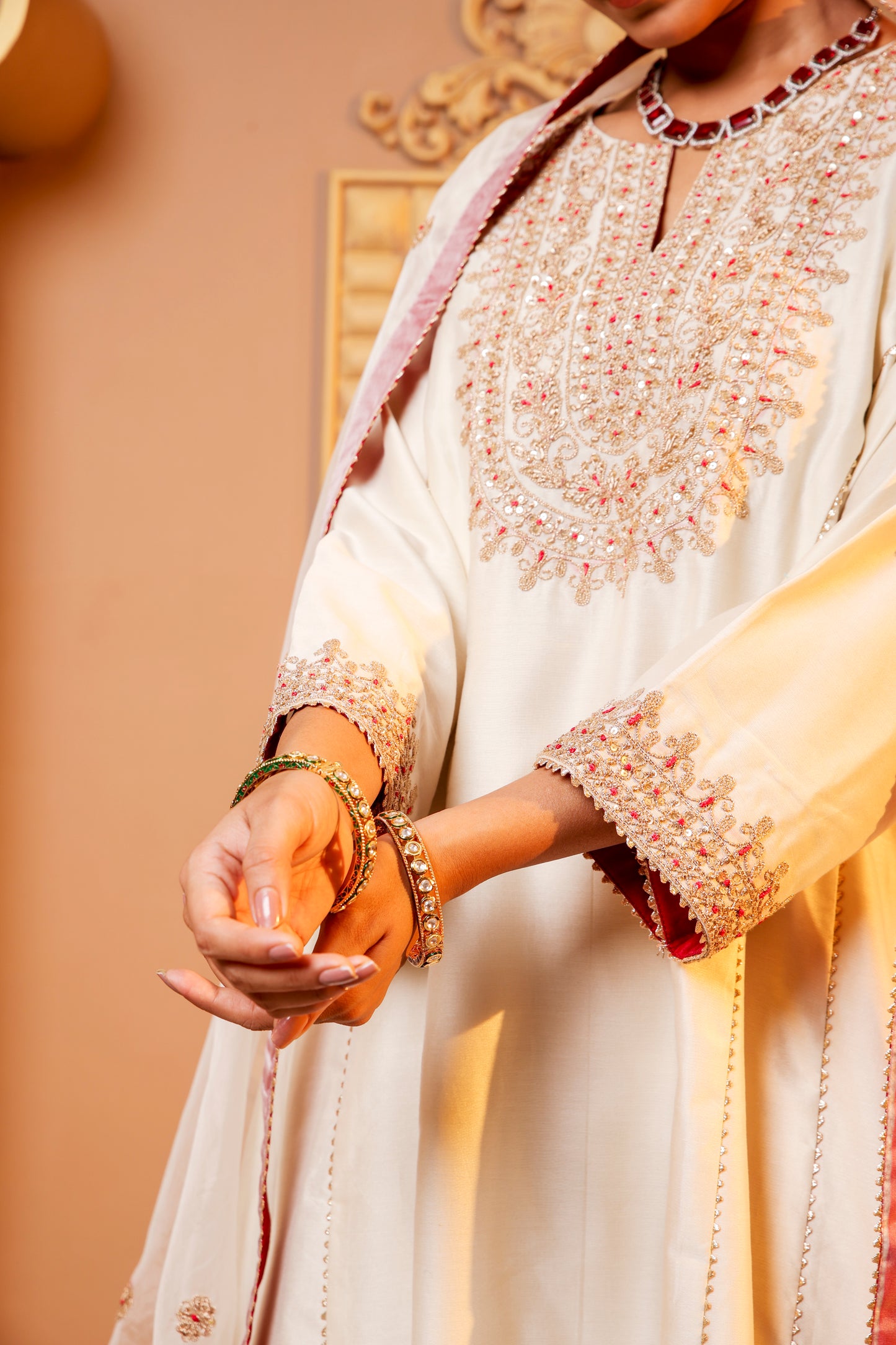 Ivory Radiance Embroidered Salwar Kameez Set