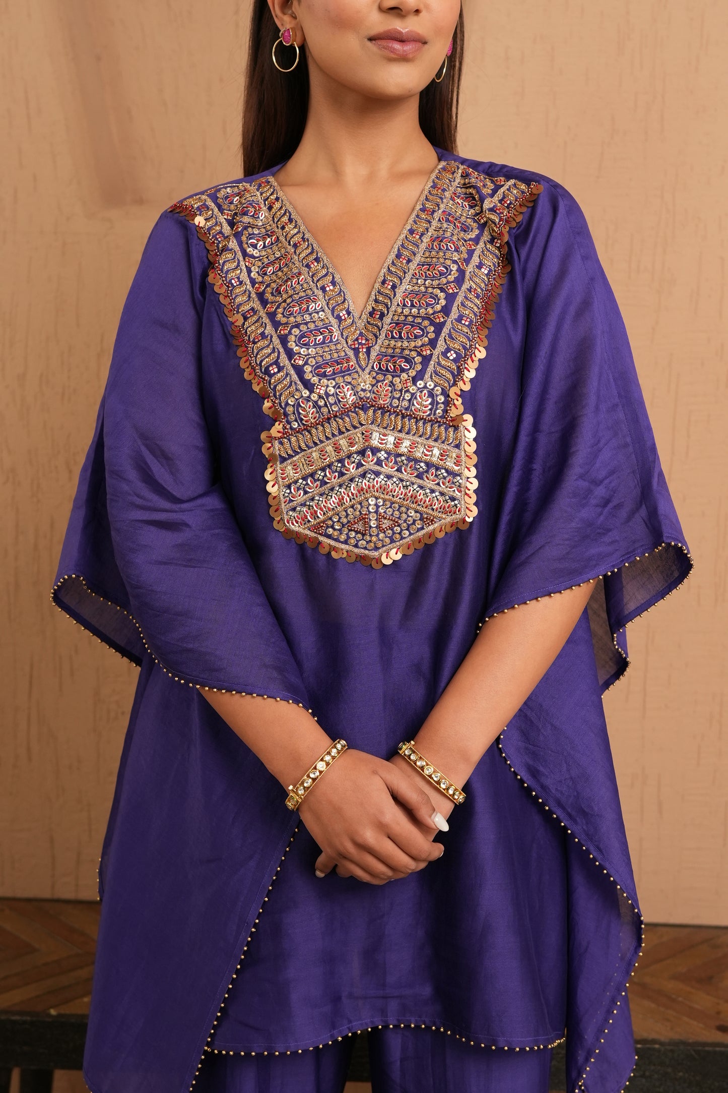 The Elegant Indigo Kaftan Set