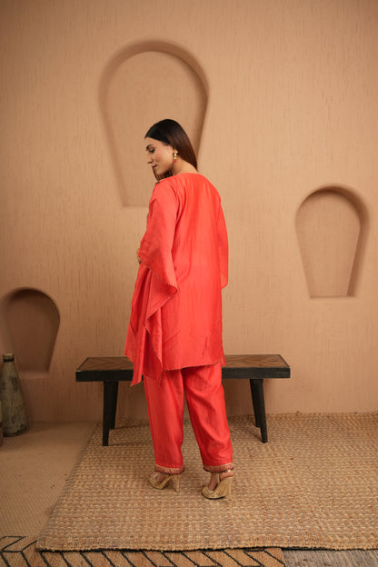 The Elegant Saffron Kaftan Set