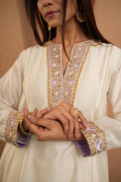The Ivory Edit Lilac Kurta Set