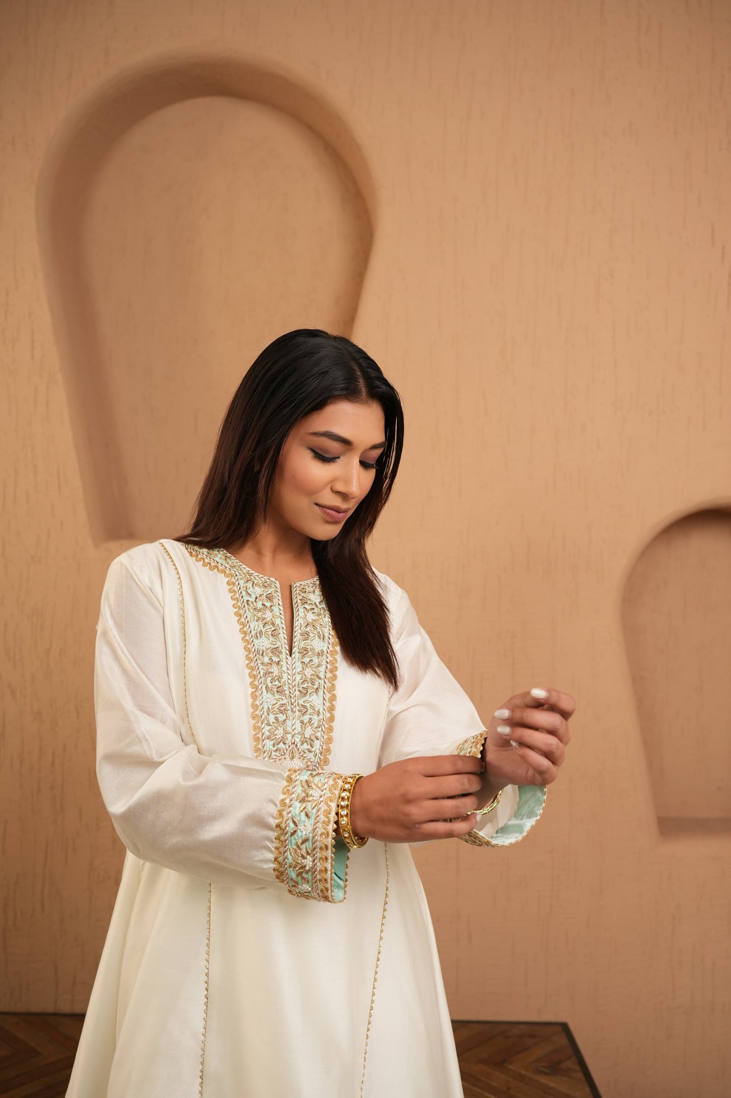 The Ivory Edit Aqua Kurta Set