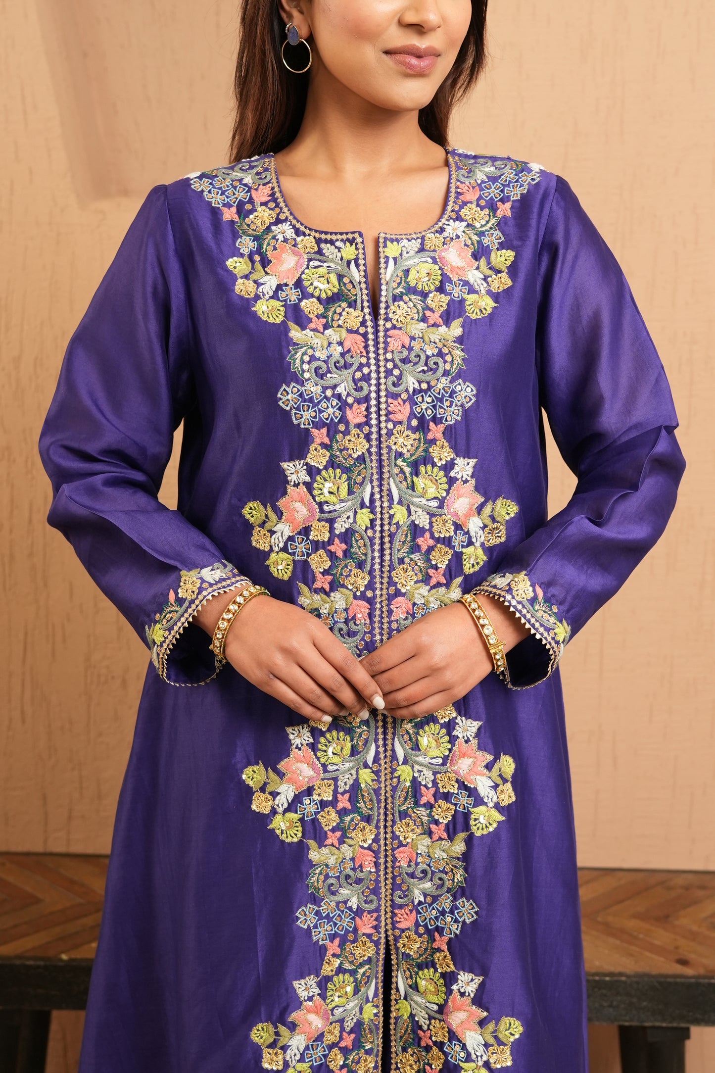 The Elegance Bloom Embroidered Kurta Set