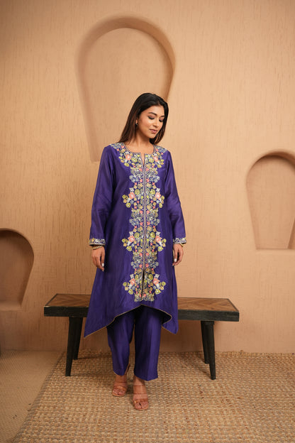The Elegance Bloom Embroidered Kurta Set