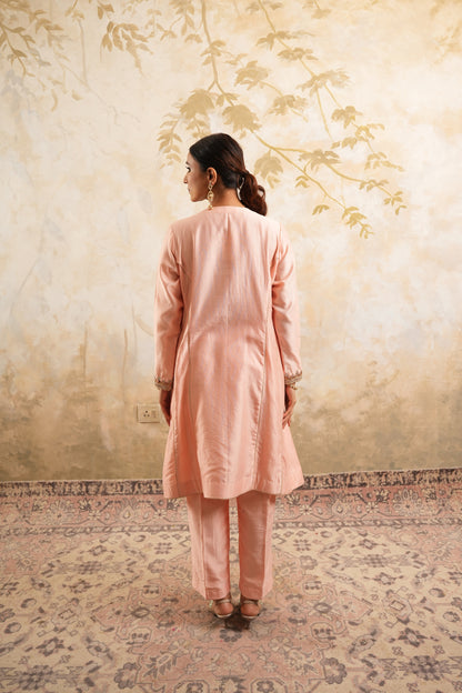 The Blush Pink Hand Embroidered Kurta Set