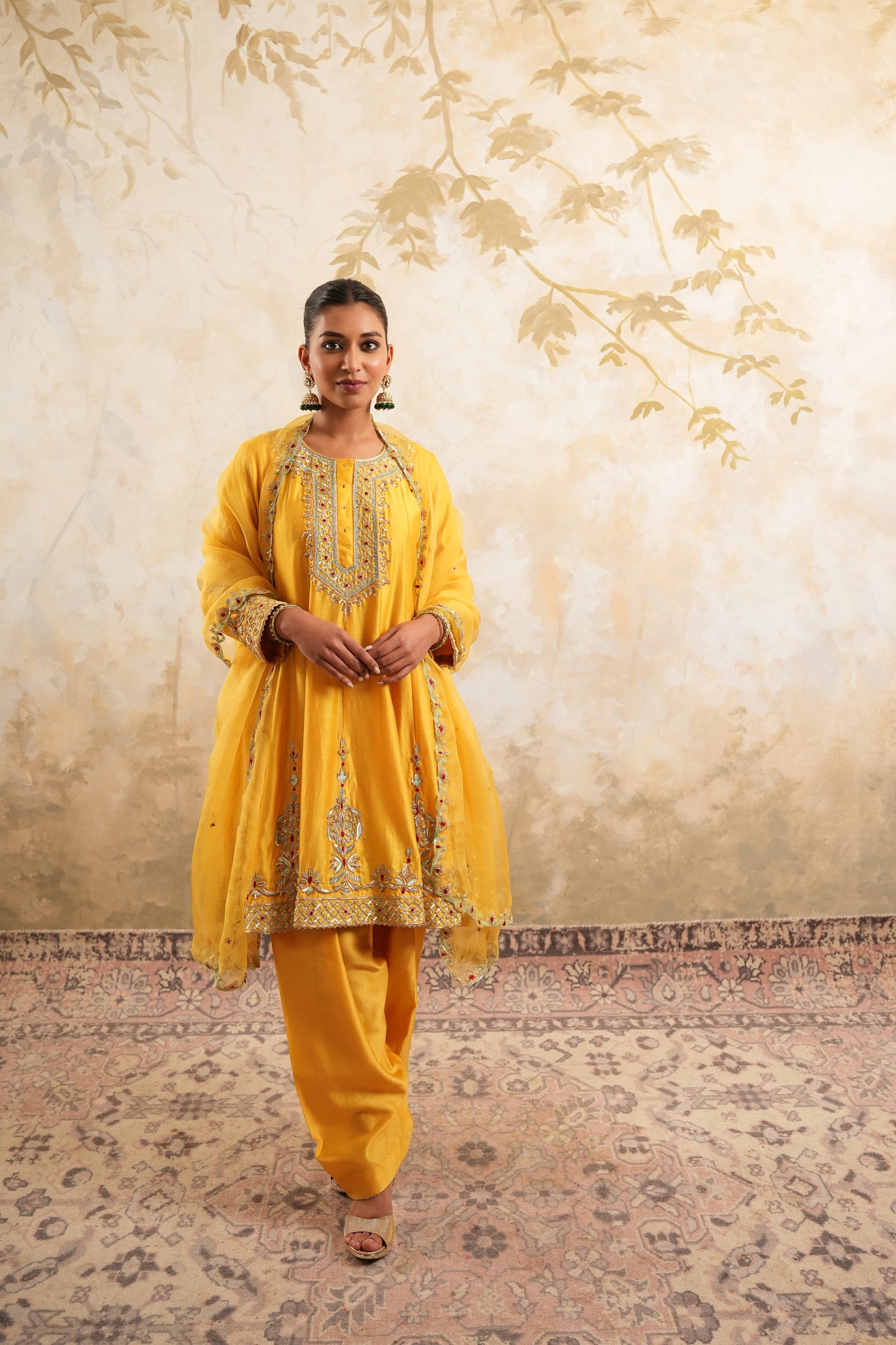 The Golden Glow Hand Embroidered Ensemble
