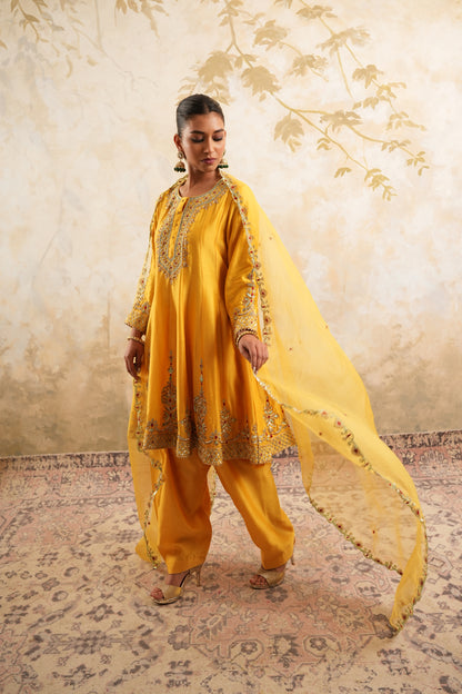 The Golden Glow Hand Embroidered Ensemble